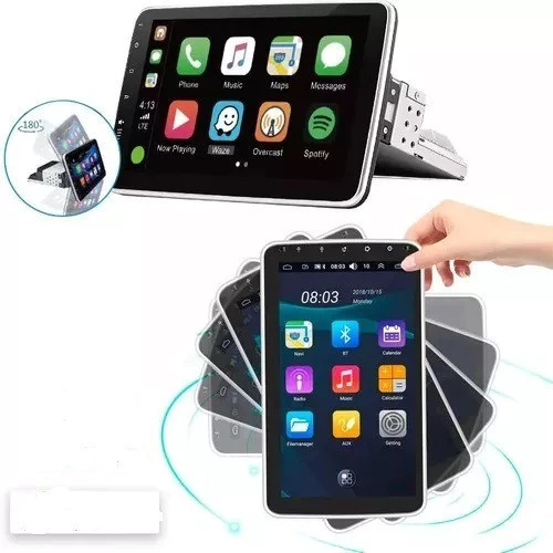 Oferta Dia das Mães | Central Multimídia Universal | Tela Rotativa e Flutuante Carplay Android Wifi (PARA QUALQUER CARRO)
